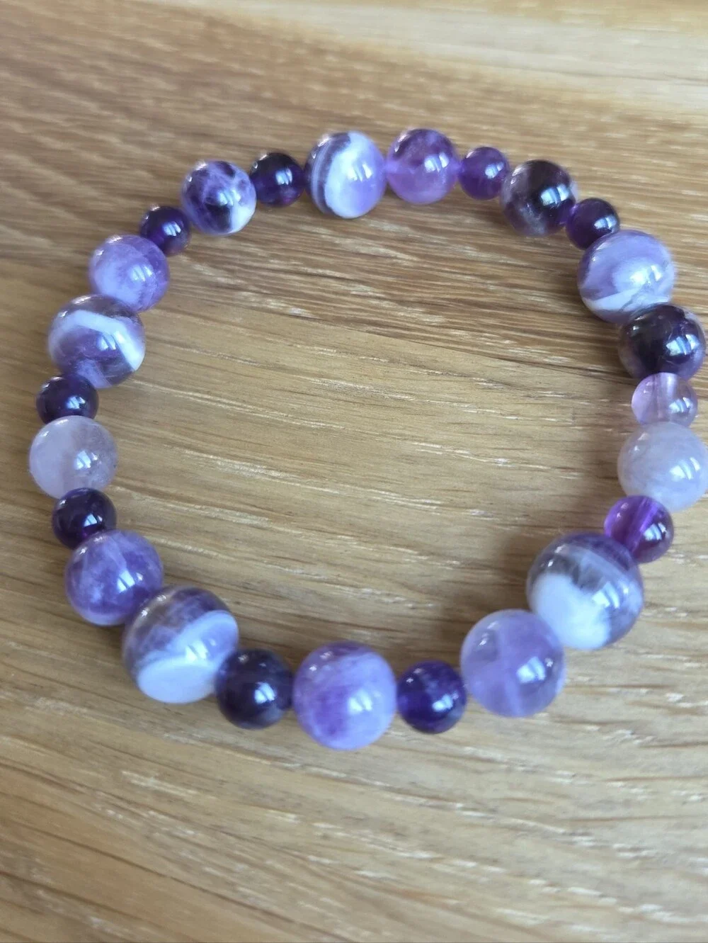 Amethyst Beaded Stretch Bracelet | Handmade